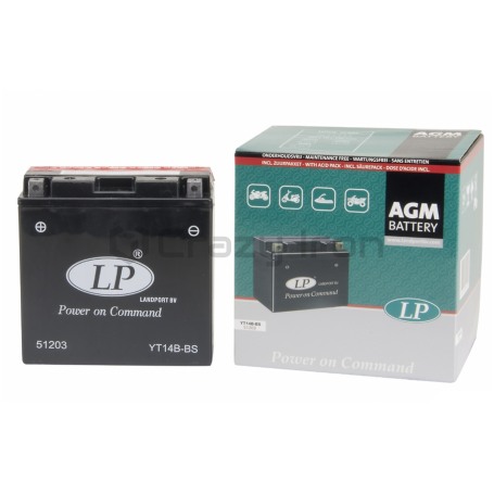 Аккумулятор для мотоцикла LANDPORT YT14B-BS (YT14B-4) (151x69x144) (фото 1, фотография 1)