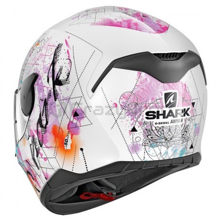 Мотошлем интеграл SHARK D-SKWAL ANYAH, бело-розовый (фото 3, фотография 3)
