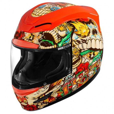 Мотошлем интеграл ICON AIRMADA LOS MUERTOS, красный (фото 1, фотография 1)