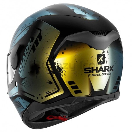 Мотошлем интеграл SHARK D-SKWAL DHARKOV Mat, золотисто-голубой хамелеон, матовый (фото 2, фотография 2)