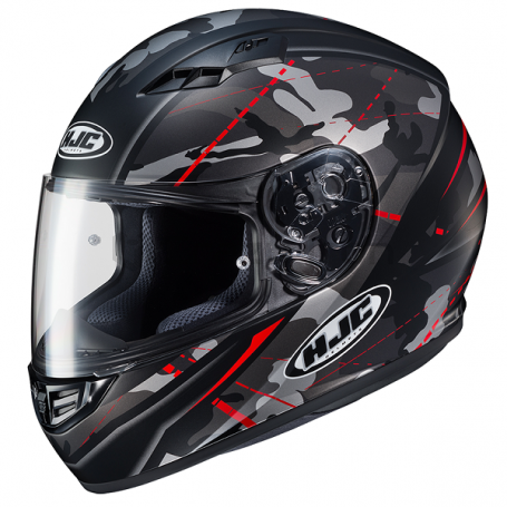 Мотошлем интеграл HJC CS15 SONGTAN, черно-красный камуфляж, матовый (фото 1, фотография 1)