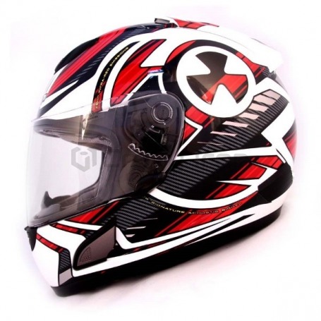 Мотошлем интеграл ALLTOP RADIOHEAD, бело-красный (фото 1, фотография 1)