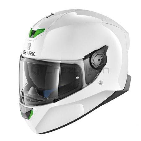 Мотошлем интеграл SHARK SKWAL 2 BLANK White, белый, с зеленой подсветкой (фото 1, фотография 1)