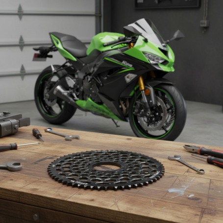 Звезда стантовая KAWASAKI 520x60 черный box39 CRAZY IRON (фото 3, фотография 3)