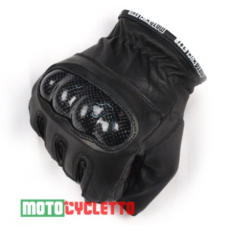 Мотоперчатки MOTOCYCLETTO без пальцев  HALF-FINGER BLACK, кожа (фото 2, фотография 2)