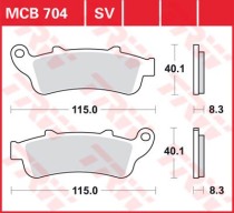 Тормозные колодки для мотоцикла TRW LUCAS MCB704 (MCB705)
