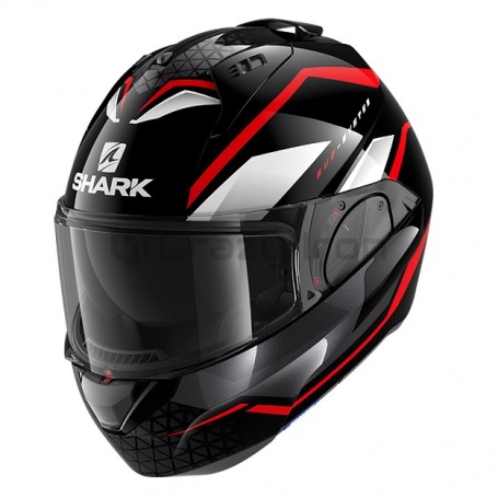 Мотошлем трансформер SHARK EVO ES YARI, черно-красный (фото 1, фотография 1)