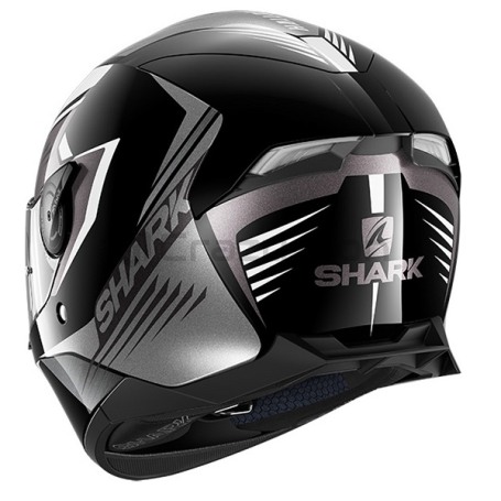 Мотошлем интеграл SHARK SKWAL 2 HALLDER ANT, черно-белый (фото 2, фотография 2)
