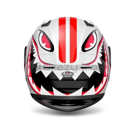 Мотошлем интеграл AIROH VALOR Valor Touchdown, бело-красный (фото 2, фотография 2)