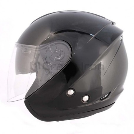 Мотошлем открытый ALLTOP AP-80 SOLID BLACK, черный (фото 1, фотография 1)