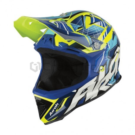 Мотошлем кроссовый детский AIROH ARCHER GLOSS, сине-зеленый (фото 1, фотография 1)