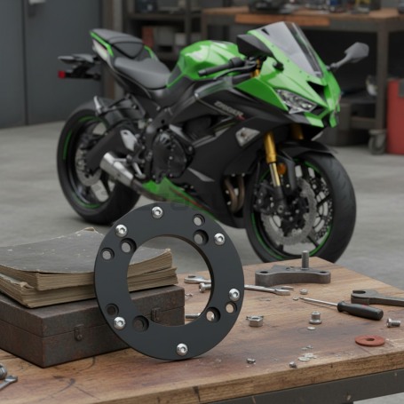 Адаптер на тормозной диск KAWASAKI ZX-6R черный CRAZY IRON (фото 2, фотография 2)