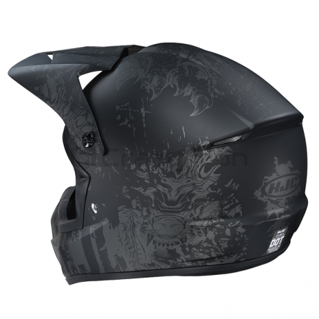 Мотошлем кроссовый HJC CS-MXII CREEPER, черный матовый (фото 2, фотография 2)