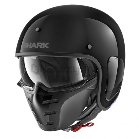 Мотошлем открытый SHARK S-DRAK BLANK Black, черный (фото 1, фотография 1)