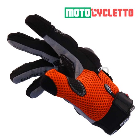 Мотоперчатки MOTOCYCLETTO NETTO оранж, текстиль, тачскрин (фото 2, фотография 2)