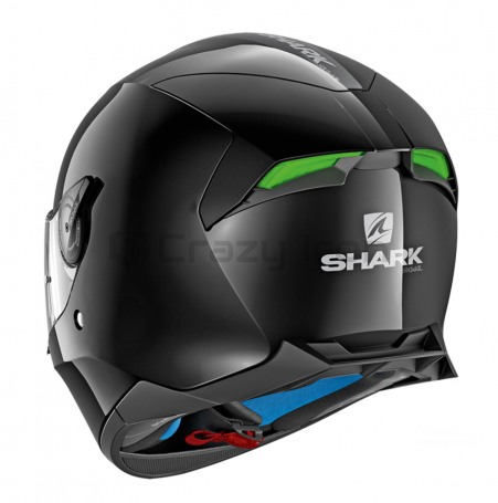 Мотошлем интеграл SHARK SKWAL 2 BLANK Black, черный, с зеленой подсветкой (фото 3, фотография 3)