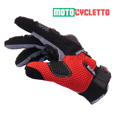 Мотоперчатки MOTOCYCLETTO NETTO красный, текстиль, тачскрин (фото 2, фотография 2)