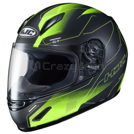 Мотошлем детский HJC CL-Y TAZE, черно-зеленый (фото 1, фотография 1)