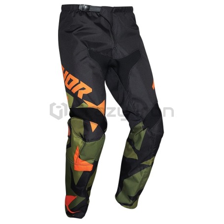 Мотоштаны кроссовые  SECTOR WARSHIP, черно-оранжевые (фото 1, фотография 1)
