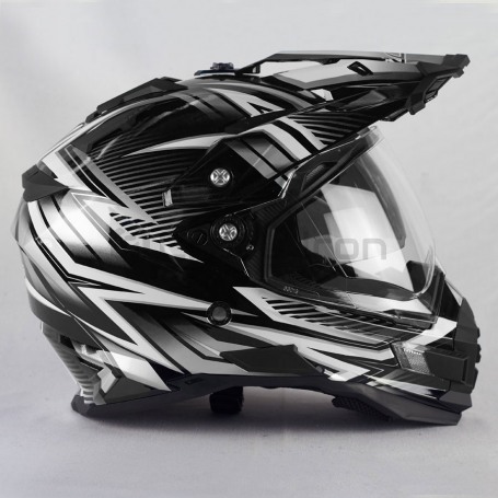 Мотошлем кроссовый со стеклом ALLTOP PREDATOR, черно-серый (фото 4, фотография 4)