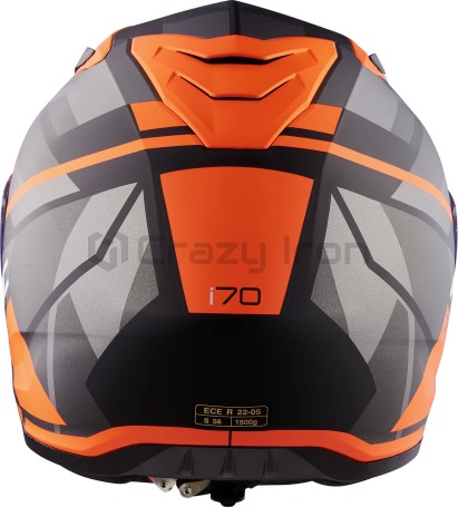 Мотошлем интеграл HJC I70 ELIM, серо-оранжевый (фото 2, фотография 2)