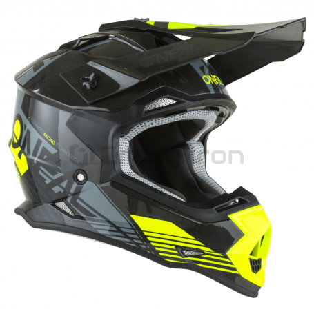 Мотошлем кроссовый O'NEAL 2Series Rush, серый-желтый (фото 2, фотография 2)