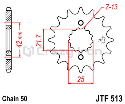 Звезда ведущая (передняя) JTF513.16 530 (фото 1, фотография 1)