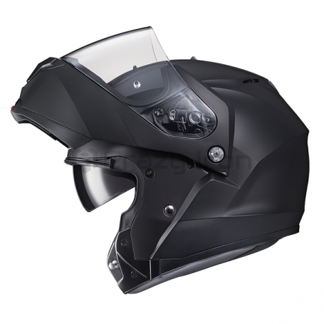 Мотошлем модуляр HJC C91 SEMI FLAT BLACK, черный матовый (фото 1, фотография 1)