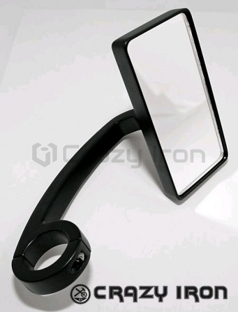 Зеркало для мотоцикла PW для мотоцикла  с креплением на руль STRIKE BLACK, универсальное (фото 1, фотография 1)