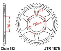 Звезда ведомая (задняя) JTR1875.48 JT 532