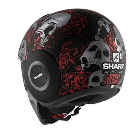 Мотошлем открытый SHARK DRAK (RAW) SANCTUS Mat, черно-красный матовый (фото 4, фотография 4)