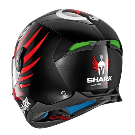 Мотошлем интеграл SHARK SKWAL 2 LORENZO, реплика, с зеленой подсветкой (фото 3, фотография 3)