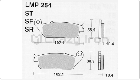 Тормозные колодки для HONDA CB400 SF 92-95 AP RACING LMP254SF (MCB631SV) Тормозные колодки для HONDA CB400 SF 92-95 AP RACING LMP254SF (MCB631SV) (фото 2, фотография 2)