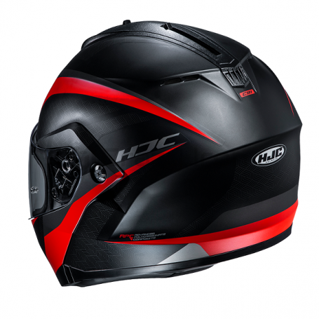 Мотошлем модуляр HJC C91 TALY, черно-красный матовый (фото 2, фотография 2)