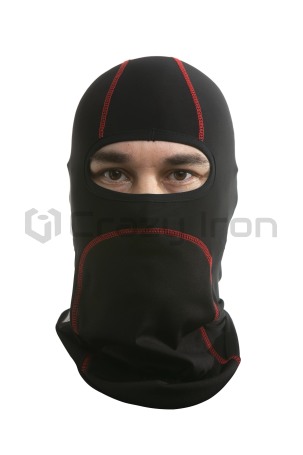 Подшлемник балаклава HYPERLOOK EVI, ветрозащита шеи, красная строчка (фото 2, фотография 2)