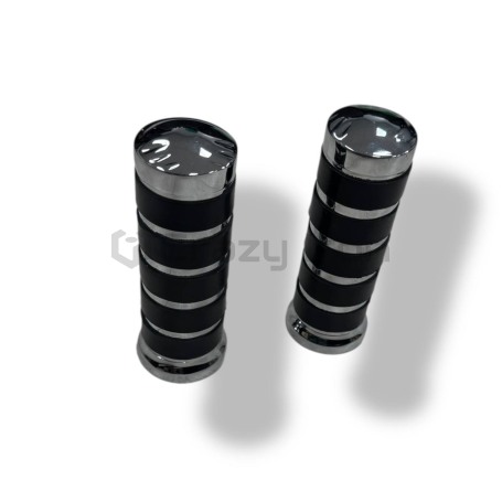 Рукоятки грипсы для чоппера 22мм, металл, хром, резина,  COMFORT (фото 5, фотография 5)