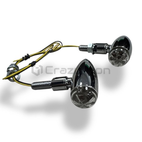 Поворотники для мотоцикла диодные MICRO BULLET, металл, ножка М10 (фото 4, фотография 4)