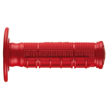 Грипсы для мото ARIETE HALF WAFFLE RED, закрытые (фото 1, фотография 1)