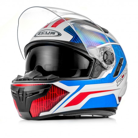 Мотошлем интеграл ZEUS ZS-813A, синий/белый  (фото 1, фотография 1)