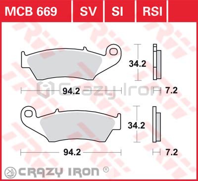 Тормозные колодки для мотоцикла TRW LUCAS MCB669 (фото 1, фотография 1)