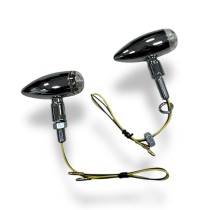 Поворотники для мотоцикла диодные MICRO BULLET, металл, ножка М10