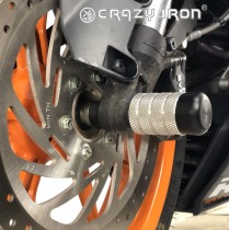 Пеги в ось переднего колеса KTM DUKE/RC125, DUKE/RC200, DUKE/RC250, DUKE/RC390 CRAZY IRON