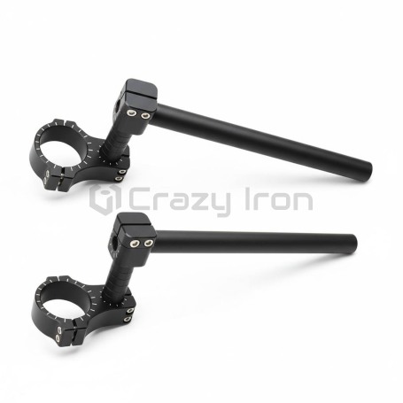 Клипоны для мото CRAZY IRON STUNT D35, черный анод (фото 1, фотография 1)