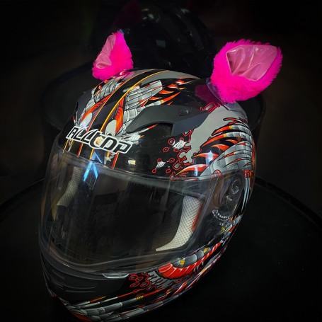 Ушки на мотошлем CRAZY IRON "Мотоушки Pink cat" (фото 1, фотография 1)