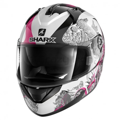 Мотошлем интеграл SHARK RIDILL SPRING, бело-розовый (фото 1, фотография 1)