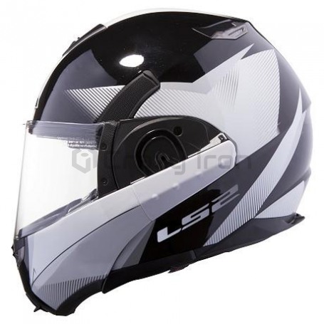 Мотошлем модуляр LS2 FF393 CONVERT HAWK, черно-белый матовый (фото 1, фотография 1)