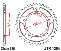Звезда ведомая (задняя) JTR1304.45 JT 525