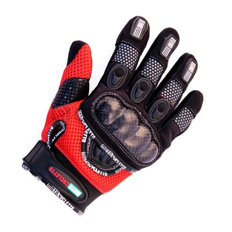Мотоперчатки MOTOCYCLETTO NETTO красный, текстиль, тачскрин (фото 1, фотография 1)