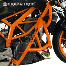 Клетка на мотоцикл KTM Duke 125, Duke 390 до `16, Duke 200 `12-`14 CRAZY IRON серии PRO оранж глянец