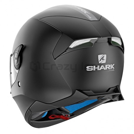 Мотошлем интеграл SHARK SKWAL 2 BLANK MAT Black, черный матовый, с белой подсветкой (фото 2, фотография 2)